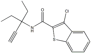 N2-(1,1-diethylprop-2-ynyl)-3-chlorobenzo[b]thiophene-2-carboxamide Struktur