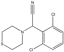 2-(2,6-dichlorophenyl)-2-(1,4-thiazinan-4-yl)acetonitrile Struktur