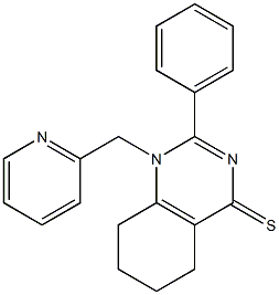 2-phenyl-1-(2-pyridylmethyl)-1,4,5,6,7,8-hexahydroquinazoline-4-thione Struktur