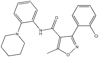 N4-(2-piperidinophenyl)-3-(2-chlorophenyl)-5-methylisoxazole-4-carboxamide Struktur