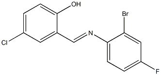 2-{[(2-bromo-4-fluorophenyl)imino]methyl}-4-chlorophenol Struktur