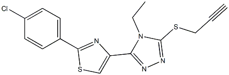 3-[2-(4-chlorophenyl)-1,3-thiazol-4-yl]-4-ethyl-5-(2-propynylsulfanyl)-4H-1,2,4-triazole Struktur