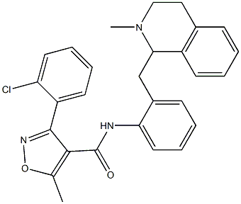 N4-{2-[(2-methyl-1,2,3,4-tetrahydroisoquinolin-1-yl)methyl]phenyl}-3-(2-chlorophenyl)-5-methylisoxazole-4-carboxamide Struktur