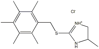 5-methyl-2-[(2,3,4,5,6-pentamethylbenzyl)thio]-4,5-dihydro-1H-imidazol-3-ium chloride Struktur