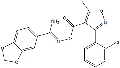 O5-{[3-(2-chlorophenyl)-5-methylisoxazol-4-yl]carbonyl}-1,3-benzodioxole-5-carbohydroximamide Struktur