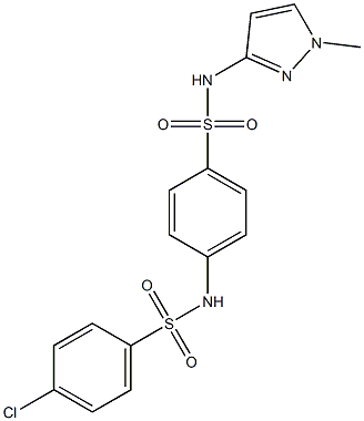 4-{[(4-chlorophenyl)sulfonyl]amino}-N-(1-methyl-1H-pyrazol-3-yl)benzenesulfonamide Struktur