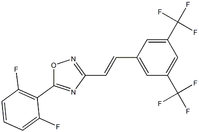 5-(2,6-difluorophenyl)-3-[3,5-di(trifluoromethyl)styryl]-1,2,4-oxadiazole Struktur