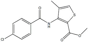 methyl 3-[(4-chlorobenzoyl)amino]-4-methylthiophene-2-carboxylate Struktur