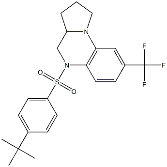 5-{[4-(tert-butyl)phenyl]sulfonyl}-8-(trifluoromethyl)-1,2,3,3a,4,5-hexahydropyrrolo[1,2-a]quinoxaline Struktur