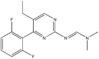 N'-[4-(2,6-difluorophenyl)-5-ethylpyrimidin-2-yl]-N,N-dimethyliminoformamide Struktur