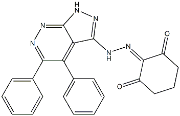 2-[2-(4,5-diphenyl-1H-pyrazolo[3,4-c]pyridazin-3-yl)hydrazono]cyclohexane-1,3-dione Struktur