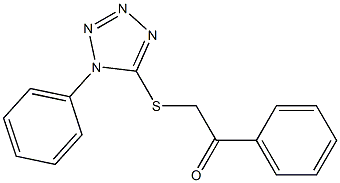 1-phenyl-2-[(1-phenyl-1H-1,2,3,4-tetraazol-5-yl)thio]ethan-1-one Struktur