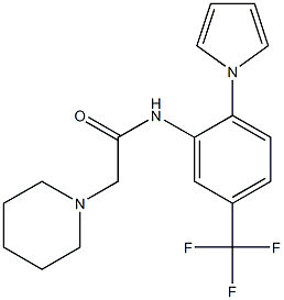 2-piperidino-N-[2-(1H-pyrrol-1-yl)-5-(trifluoromethyl)phenyl]acetamide Struktur