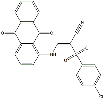 (Z)-2-[(4-chlorophenyl)sulfonyl]-3-[(9,10-dioxo-9,10-dihydro-1-anthracenyl)amino]-2-propenenitrile Struktur