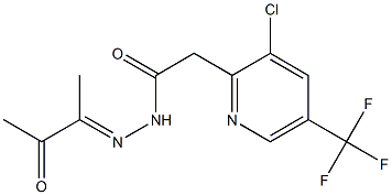 2-[3-chloro-5-(trifluoromethyl)-2-pyridinyl]-N'-[(E)-1-methyl-2-oxopropylidene]acetohydrazide Struktur