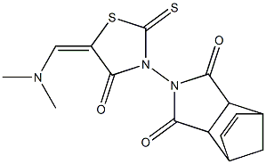 4-{5-[(dimethylamino)methylene]-4-oxo-2-thioxo-1,3-thiazolan-3-yl}-4-azatricyclo[5.2.1.0~2,6~]dec-8-ene-3,5-dione Struktur