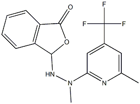 3-{2-methyl-2-[6-methyl-4-(trifluoromethyl)-2-pyridyl]hydrazino}-1,3-dihydroisobenzofuran-1-one Struktur