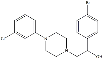 1-(4-bromophenyl)-2-[4-(3-chlorophenyl)piperazino]-1-ethanol Struktur