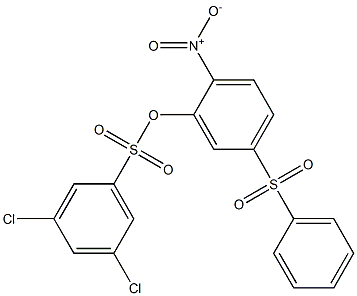 2-nitro-5-(phenylsulfonyl)phenyl 3,5-dichlorobenzene-1-sulfonate Struktur