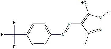 1,3-dimethyl-4-{2-[4-(trifluoromethyl)phenyl]diaz-1-enyl}-1H-pyrazol-5-ol Struktur