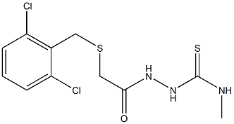 N1-methyl-2-{2-[(2,6-dichlorobenzyl)thio]acetyl}hydrazine-1-carbothioamide Struktur