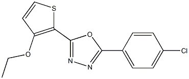 2-(4-chlorophenyl)-5-(3-ethoxy-2-thienyl)-1,3,4-oxadiazole Struktur