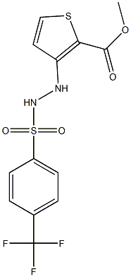 methyl 3-(2-{[4-(trifluoromethyl)phenyl]sulfonyl}hydrazino)thiophene-2-carboxylate Struktur