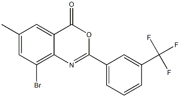 8-bromo-6-methyl-2-[3-(trifluoromethyl)phenyl]-4H-3,1-benzoxazin-4-one Struktur