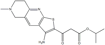 isopropyl 3-(3-amino-6-methyl-5,6,7,8-tetrahydrothieno[2,3-b][1,6]naphthyridin-2-yl)-3-oxopropanoate Struktur