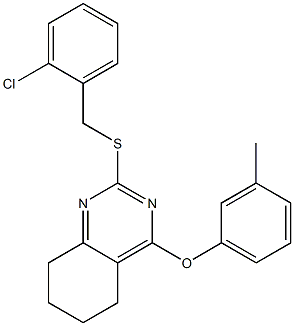 2-[(2-chlorobenzyl)sulfanyl]-5,6,7,8-tetrahydro-4-quinazolinyl 3-methylphenyl ether Struktur