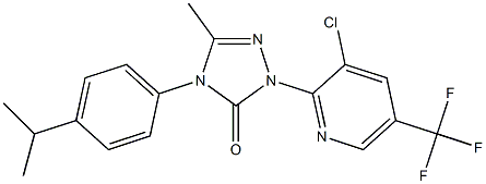 2-[3-chloro-5-(trifluoromethyl)-2-pyridinyl]-4-(4-isopropylphenyl)-5-methyl-2,4-dihydro-3H-1,2,4-triazol-3-one Struktur