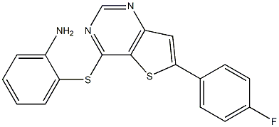 2-{[6-(4-fluorophenyl)thieno[3,2-d]pyrimidin-4-yl]thio}aniline Struktur