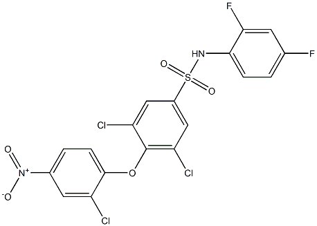 N1-(2,4-difluorophenyl)-3,5-dichloro-4-(2-chloro-4-nitrophenoxy)benzene-1-sulfonamide Struktur