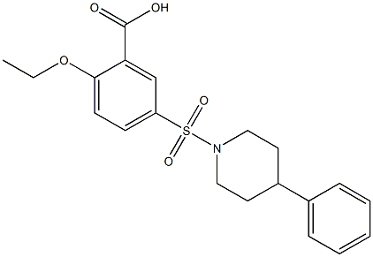 2-ethoxy-5-[(4-phenylpiperidino)sulfonyl]benzenecarboxylic acid Struktur