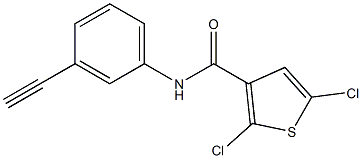 2,5-dichloro-N-(3-ethynylphenyl)thiophene-3-carboxamide Struktur