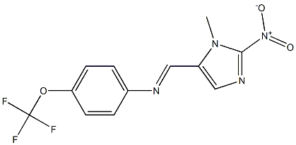 N1-[(1-methyl-2-nitro-1H-imidazol-5-yl)methylidene]-4-(trifluoromethoxy)aniline Struktur