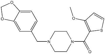 [4-(1,3-benzodioxol-5-ylmethyl)piperazino](3-methoxy-2-thienyl)methanone Struktur