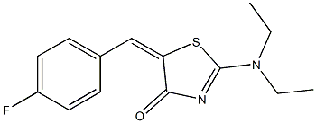 2-(diethylamino)-5-[(E)-(4-fluorophenyl)methylidene]-1,3-thiazol-4(5H)-one Struktur