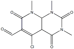 5-chloro-1,3,8-trimethyl-2,4,7-trioxo-1,2,3,4,4a,7,8,8a-octahydropyrido[2,3-d]pyrimidine-6-carbaldehyde Struktur