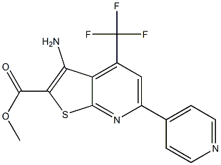 methyl 3-amino-6-(4-pyridinyl)-4-(trifluoromethyl)thieno[2,3-b]pyridine-2-carboxylate Struktur