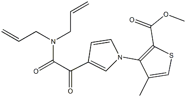 methyl 3-{3-[2-(diallylamino)-2-oxoacetyl]-1H-pyrrol-1-yl}-4-methyl-2-thiophenecarboxylate Struktur