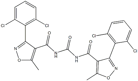 N,N'-di{[3-(2,6-dichlorophenyl)-5-methylisoxazol-4-yl]carbonyl}urea Struktur