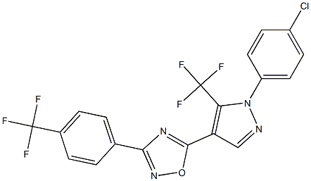 5-[1-(4-chlorophenyl)-5-(trifluoromethyl)-1H-pyrazol-4-yl]-3-[4-(trifluoromethyl)phenyl]-1,2,4-oxadiazole Struktur