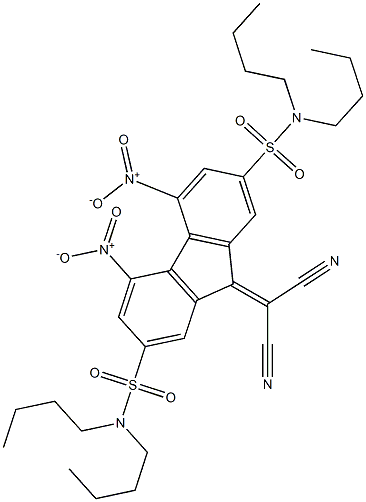 N2,N2,N7,N7-tetrabutyl-9-(dicyanomethylidene)-4,5-dinitro-9H-fluorene-2,7-disulfonamide Struktur