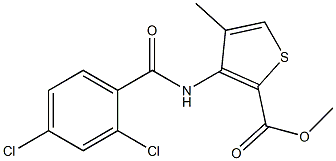 methyl 3-[(2,4-dichlorobenzoyl)amino]-4-methyl-2-thiophenecarboxylate Struktur