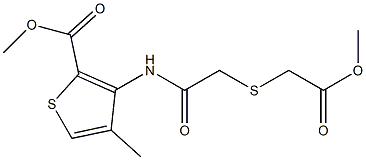 methyl 3-({2-[(2-methoxy-2-oxoethyl)thio]acetyl}amino)-4-methylthiophene-2- carboxylate Struktur