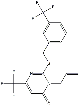 3-allyl-6-(trifluoromethyl)-2-{[3-(trifluoromethyl)benzyl]sulfanyl}-4(3H)-pyrimidinone Struktur