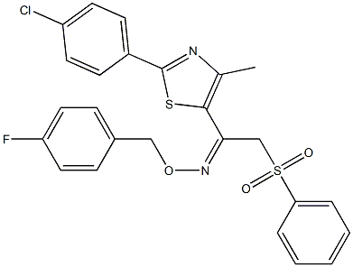 1-[2-(4-chlorophenyl)-4-methyl-1,3-thiazol-5-yl]-2-(phenylsulfonyl)-1-ethanone O-(4-fluorobenzyl)oxime Struktur