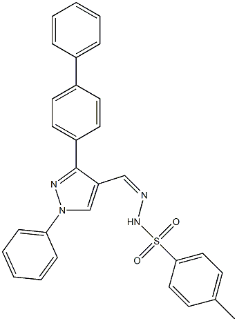 N'-[(Z)-(3-[1,1'-biphenyl]-4-yl-1-phenyl-1H-pyrazol-4-yl)methylidene]-4-methylbenzenesulfonohydrazide Struktur