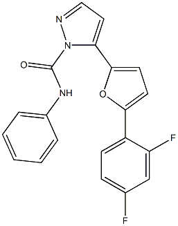 N1-phenyl-5-[5-(2,4-difluorophenyl)-2-furyl]-1H-pyrazole-1-carboxamide Struktur